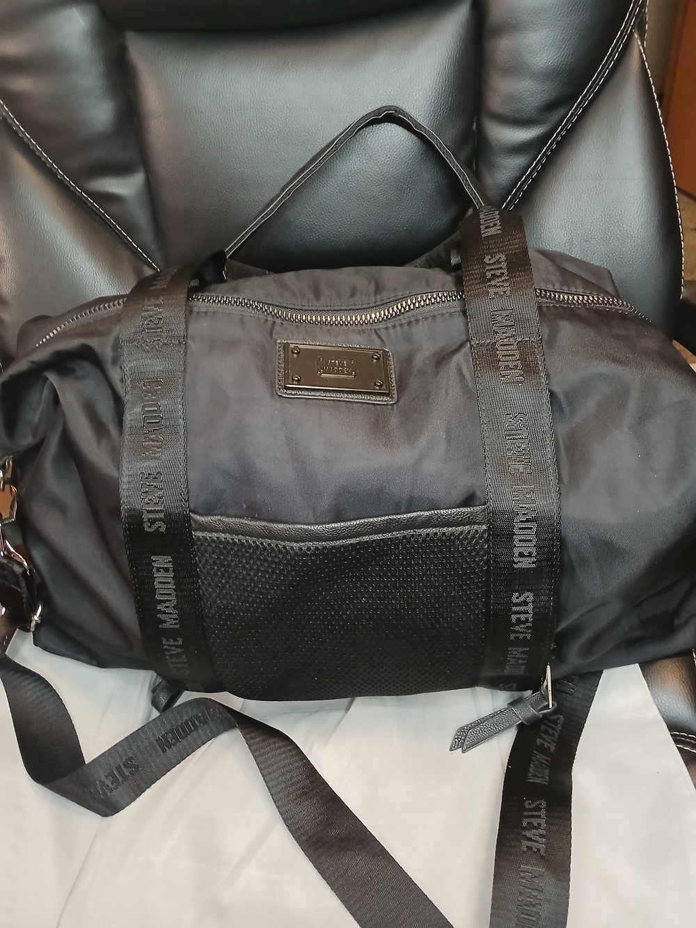Steve Madden Black Nylon Men’s Duffel Bag